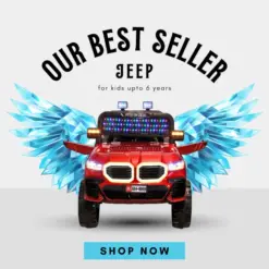 ISAKAA® BMW LP888 Ride-On Jeep for Kids | Remote & Mobile App Control | LED Windshield Lights | 3 Motors | Rechargeable Battery | Ages 1–7