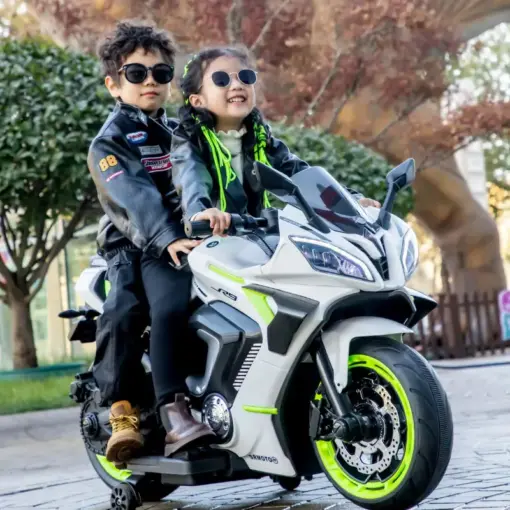 ISAKAA® JM3188 Battery Ride-On Superbike for Kids (2–11 Yrs) | 12V Dual Motor, LED Wheels & Music System