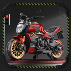 ISAKAA® Ducati Diavel Jumbo Kids Bike | 2–13 Years | LED Wheel Lights, Bluetooth Music, Simulation Dashboard | Big Bike 135cm | Premium Ride-On