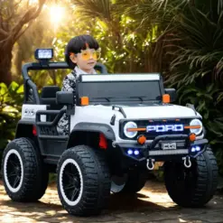 HTC05 Premium 2-Seater Ride-On Jeep for Kids – Big Size Battery Operated Car with Dual Motor, Remote & App Control | 150KG Capacity | LED Wheels & Roof Lights