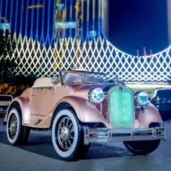 ISAKAA® Kids Car Vintage Premium Ride-On Car for Kids – 12V, 3 Motors, Premium Interiors