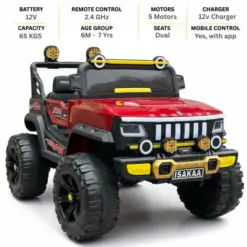 ISAKAA® 555 – 5 Motor 4X4 Ride-On Jeep for Kids (Advanced Thar Style)